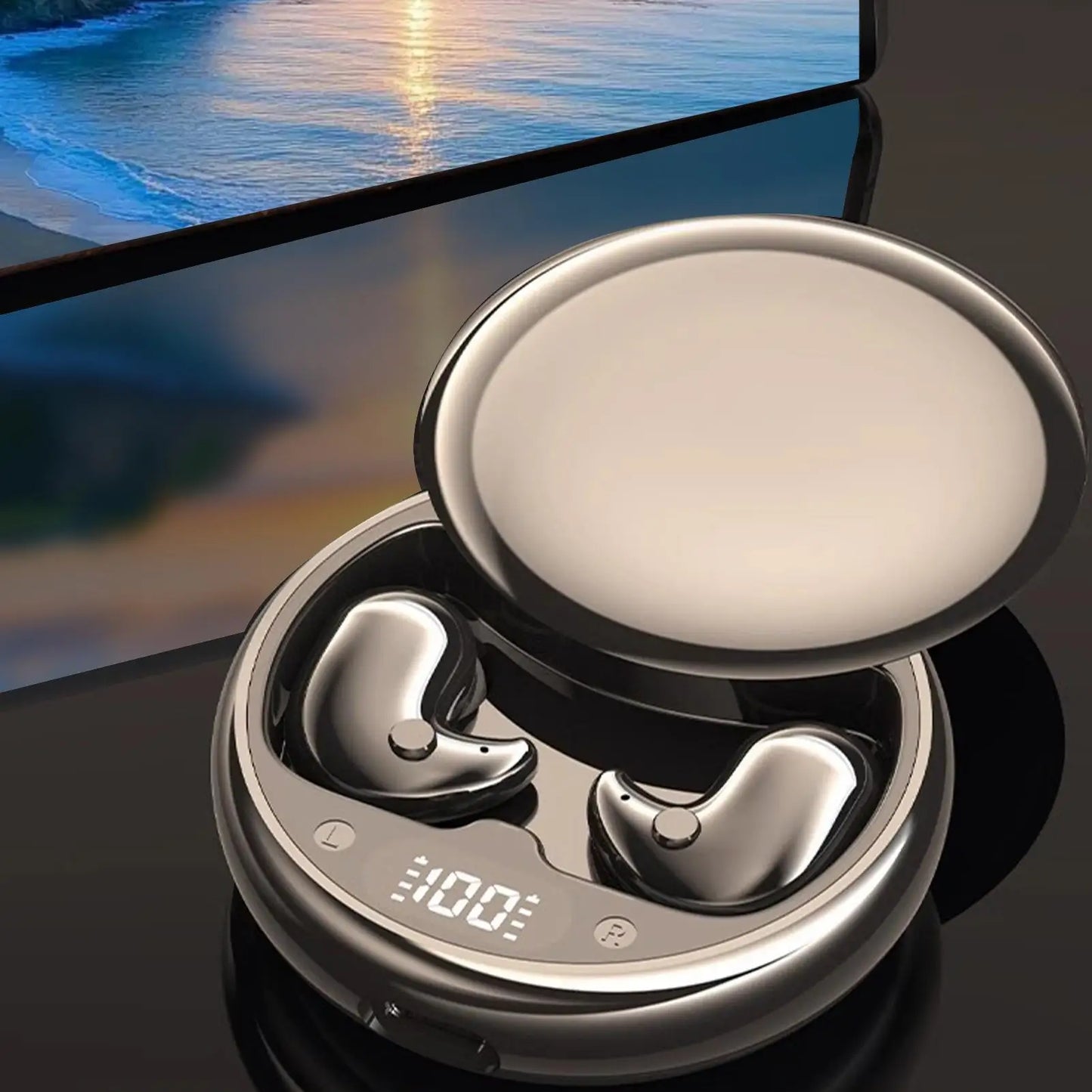 Wireless Earbuds Small Earbuds Invisible Headphones For Sleeping Rechargeable Ear Buds LED Display Earplug For Men Women Call