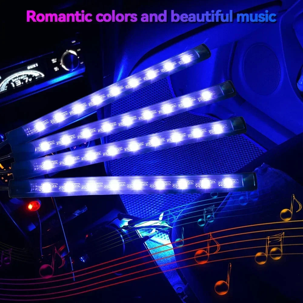 Neon LED RGB Car Underglow Bottom Light Remote/APP Control Flexible Waterproof LED Strip Car Underbody Light Decorative Lamp